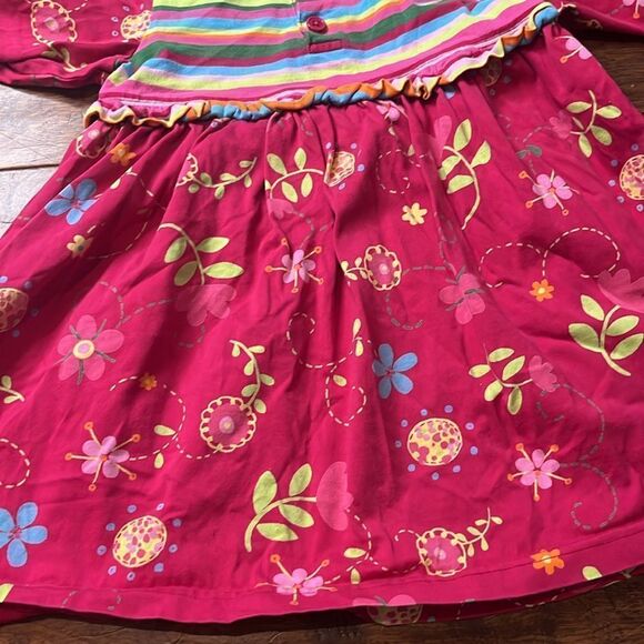 Hanna Andersson Horizontal Stripe/Floral Long Sleeve Dress, size 18-24 months - Picture 8 of 11